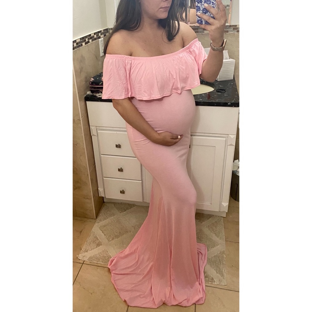Maternity Off The Shoulder Gown